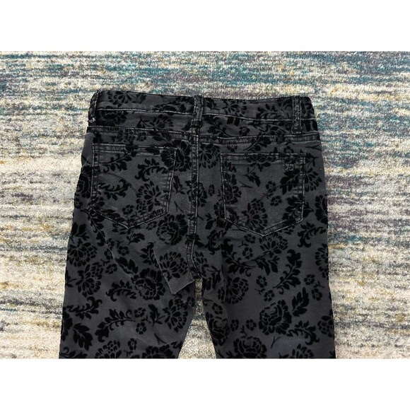 7 FOR ALL MANKIND GIRLS FLORAL FLOCKED SKINNY JEANS SZ 14 - Picture 6 of 6